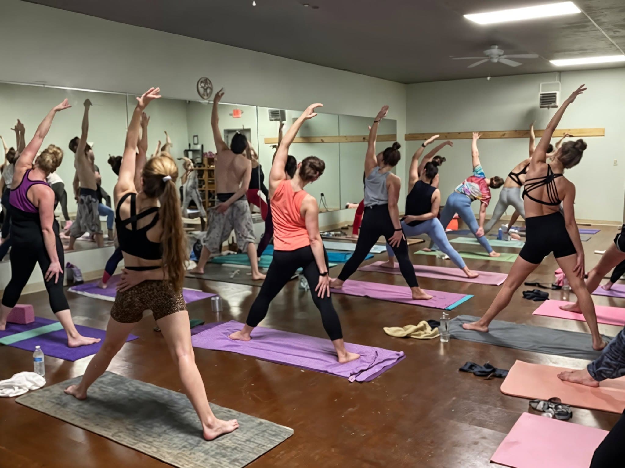 Class in the Hot Yoga studio